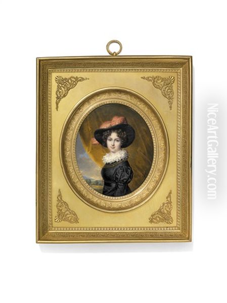 A Lady, Possibly Mlle. Exelmans, In Black Dress And Hat - view 1