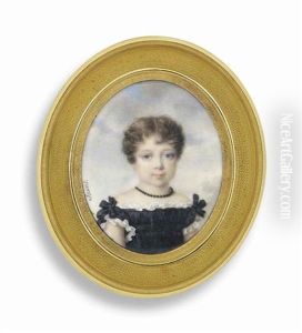 A Child, In Black Dress And Necklace; Sky Background by Daniel Saint