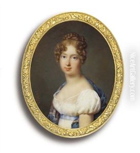 A Young Lady, In White Dress With Gauze Attached To Her Short Puff Sleeves, A Young Lady, In White Dress With Gauze Attached To Her Short Puff Sleeves,