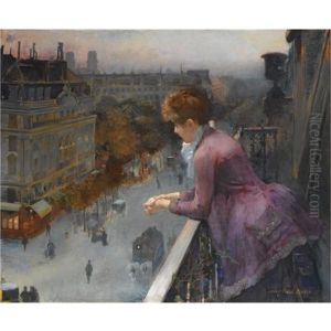 Au Dessus Du Boulevard De Sebastopol, Paris by Charles Leroy Saint-Aubert