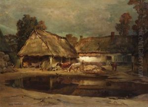 Bauerngehoft by Charles Leroy Saint-Aubert