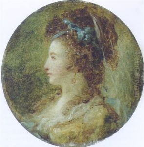 Portrait Of A Lady by Augustin de Saint-Aubin