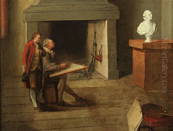 Le Peintre Devant Le Buste De Louis Xv - view 1