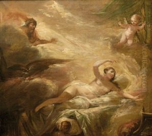Jupiter Apparaissant A Semele by Gabriel Jacques de Saint-Aubin