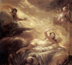 Jupiter Et Semele by Gabriel Jacques de Saint-Aubin