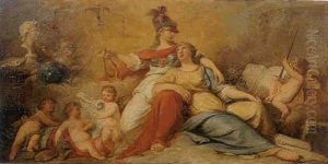 Allegorie De L'economie by Gabriel Jacques de Saint-Aubin