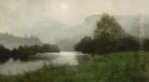 Angler Am Fluss. by Leon Boudot