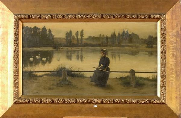 Jeune Femme En Bord De Lac - view 1