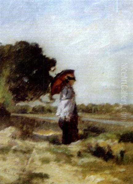 Femme A L'ombrelle Rouge - view 1