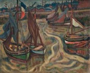 Voiliers Dans Le Port De Honfleur