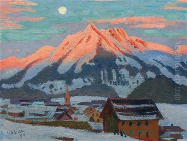 Paysage Suisse Au Coucher De Soleil - view 1