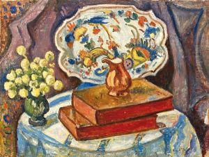 Nature Morte Aux Livres by Henri Lienard De Saint-Delis