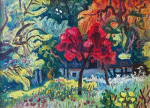 Chaumiere En Automne Pres De La Ferme St. Simeon by Henri Lienard De Saint-Delis