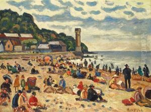 La Plage De Honfleur by Henri Lienard De Saint-Delis