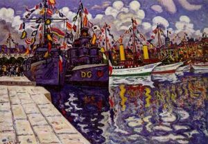 Bateaux Pavoises Dans Le Port Du Havre