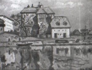 Maisons En Bord De Riviere by Henri Lienard De Saint-Delis