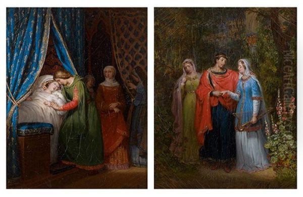 Charles Le Chauve Et Richilde Et Saint Louis Et Marguerite De Provence (pair) - view 1
