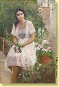 Jeune Italienne Au Bouquet De Fleurs Jeune Italienne Au Bouquet De Fleurs