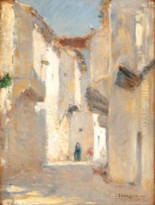 Rue Animee A Constantine by Joseph Saint-Germier