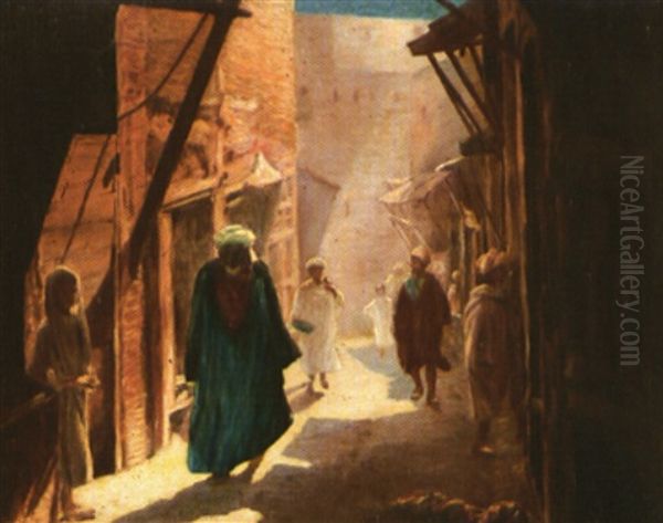 Fez, Mosquee De Moulaye Idriss, Le Mur Des Offrandes (+ Rue Animee, Fez; 2 Works) - view 1