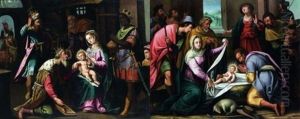 Adoration Des Mages (+ Adoration Des Bergers, Various Sizes; Pair) by Jean de Saint-Igny