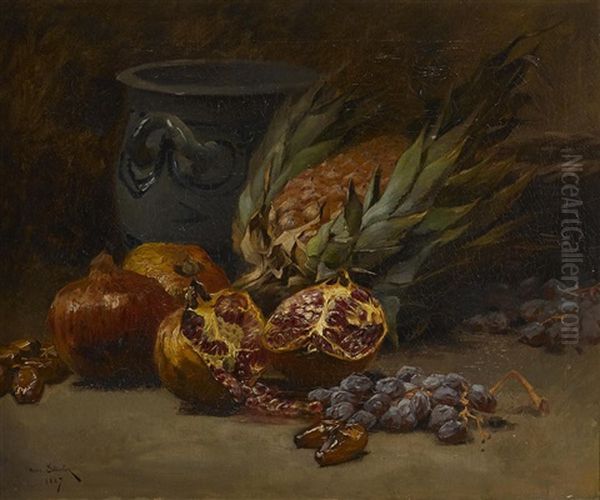 A Still Life With Pomegranates And Pineapple - view 1