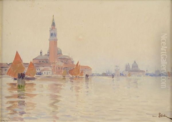 Venise, Campanile Aux Voiles Oranges - view 1