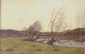 Paysanne Dans Un Paysage by Henri Saintin