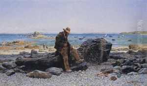 Mending The Nets by Henri Saintin