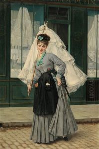 Running An Errand by Jules Emile Saintin
