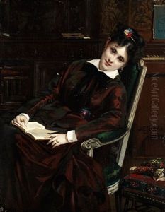 Junge Frau Bei Der Lekture Junge Frau Bei Der Lekture