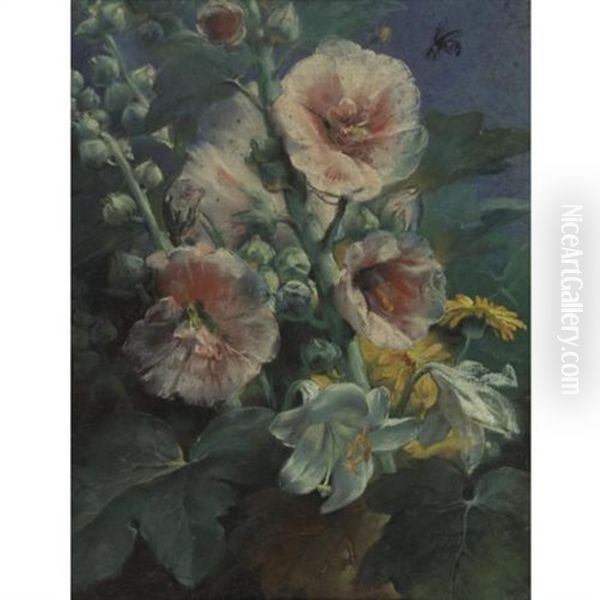 Still Life Of Flowers On A Ledge - view 1