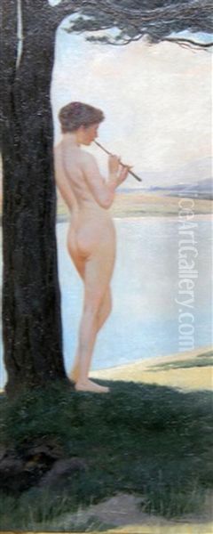 Girl Playing A Flute - view 1