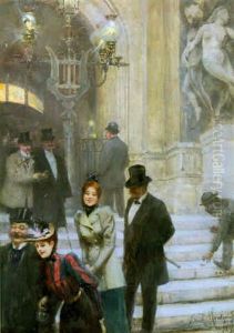 Entracte De Matinee A L'opera De Paris by Edgar de Saint-Pierre de Montzaigle