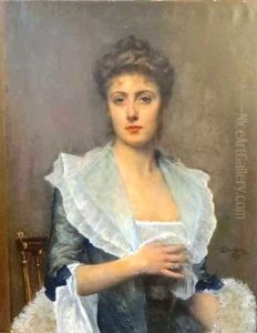 Portrait De Madame Claretie, Mere De Germaine by Gaston Casimir Saint-Pierre