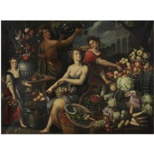 An Allegory With Bacchus And Ceres by Jean-Baptiste de Saive the Younger