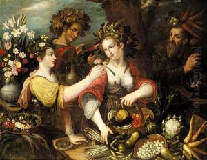 An Allegory Of The Four Seasons by Jean-Baptiste de Saive the Younger