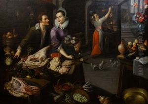 Bodegon De Cocina Con Personajes by Jean-Baptist de Saive