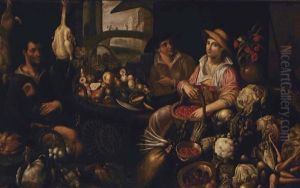 Scena Di Mercato by Jean-Baptist de Saive
