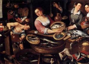 A Fish Seller's Stall by Jean-Baptist de Saive