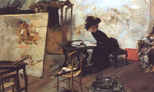 Mujer De Negro En Un Atelier - view 1