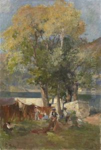 Pescatori Sul Lago Maggiore by Paolo Sala