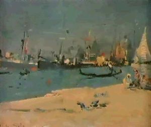 Ships On The Grand Canal, Venice by Paolo Sala