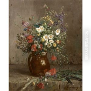 Bouquet De Fleurs Sur Un Entablement