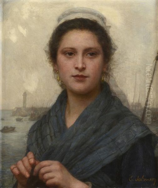 Portrait D'une Femme Devant Un Port - view 1
