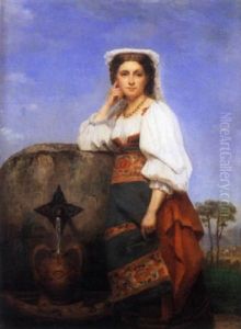 Jeune Italienne A La Fontaine by Eugenie Alexandrine Marie Salanson