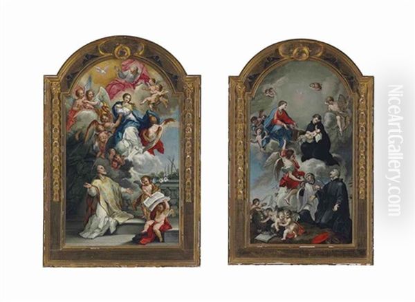 The Vision Of St. Philip Neri; The Vision Of Sts.francis Borgia (2 Works) - view 1
