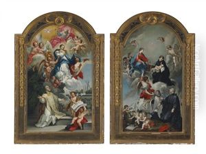 The Vision Of St. Philip Neri (+ The Vision Of Sts. Francis Borgia, Aloysius Gonzaga And Stanislas Kostka; 2 Works) by Antonio Salas