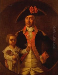 Portrait Of Captain Julien Vienne And Son Julien George Vienne