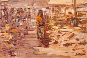 Market With Figures by Abel Salazar